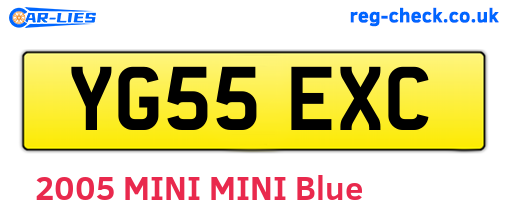 YG55EXC are the vehicle registration plates.