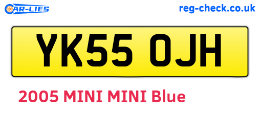 YK55OJH are the vehicle registration plates.