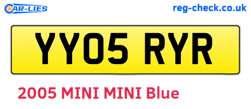 YY05RYR are the vehicle registration plates.