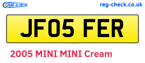 JF05FER are the vehicle registration plates.