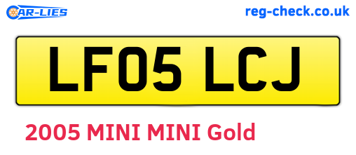 LF05LCJ are the vehicle registration plates.