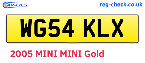 WG54KLX are the vehicle registration plates.
