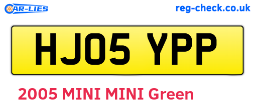 HJ05YPP are the vehicle registration plates.