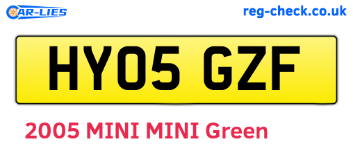 HY05GZF are the vehicle registration plates.
