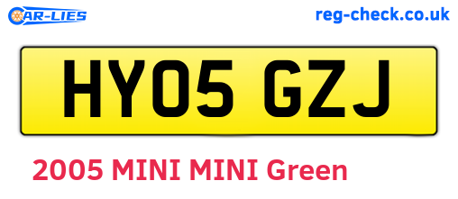 HY05GZJ are the vehicle registration plates.