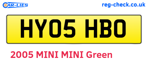 HY05HBO are the vehicle registration plates.