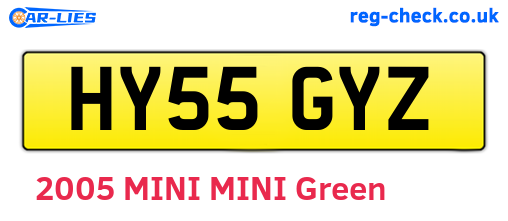 HY55GYZ are the vehicle registration plates.