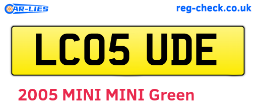 LC05UDE are the vehicle registration plates.