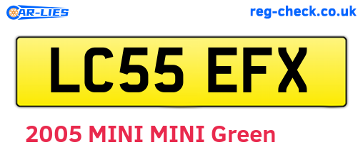 LC55EFX are the vehicle registration plates.