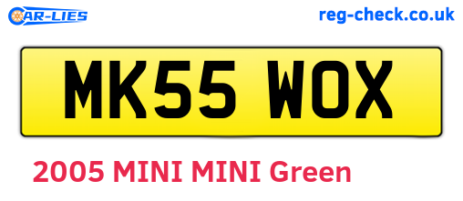 MK55WOX are the vehicle registration plates.