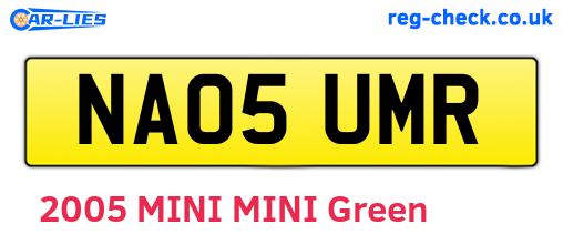 NA05UMR are the vehicle registration plates.
