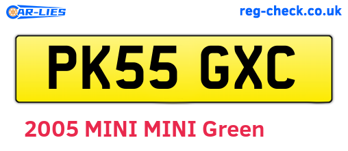 PK55GXC are the vehicle registration plates.