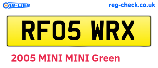RF05WRX are the vehicle registration plates.
