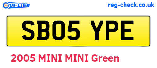 SB05YPE are the vehicle registration plates.
