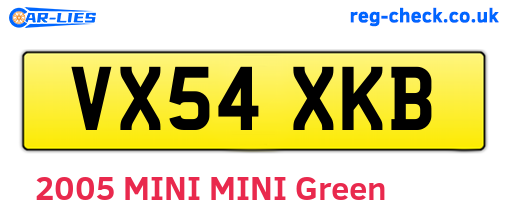 VX54XKB are the vehicle registration plates.