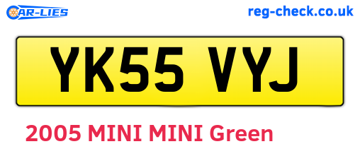 YK55VYJ are the vehicle registration plates.