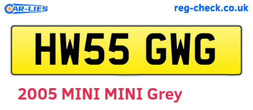 HW55GWG are the vehicle registration plates.