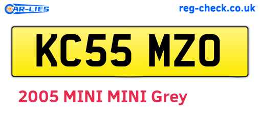 KC55MZO are the vehicle registration plates.