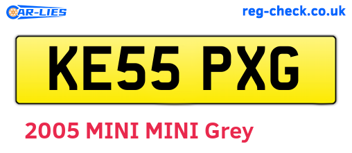 KE55PXG are the vehicle registration plates.