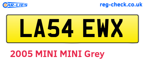 LA54EWX are the vehicle registration plates.
