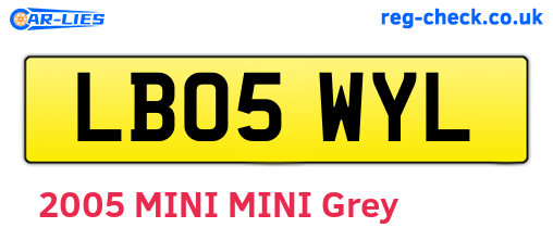 LB05WYL are the vehicle registration plates.