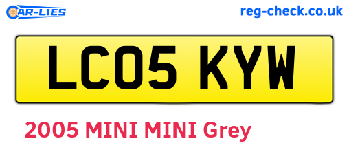 LC05KYW are the vehicle registration plates.