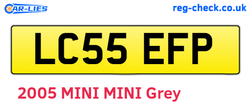 LC55EFP are the vehicle registration plates.