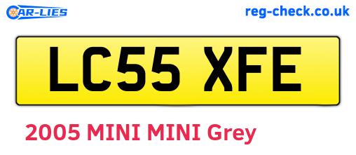 LC55XFE are the vehicle registration plates.