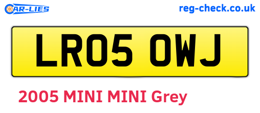 LR05OWJ are the vehicle registration plates.