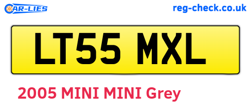 LT55MXL are the vehicle registration plates.