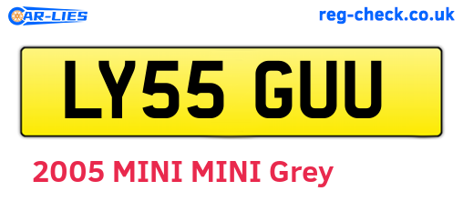 LY55GUU are the vehicle registration plates.