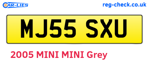 MJ55SXU are the vehicle registration plates.