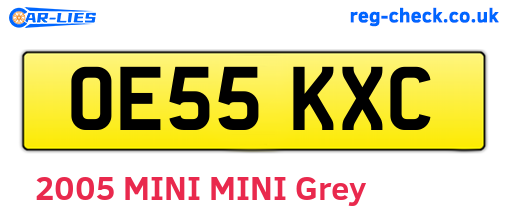 OE55KXC are the vehicle registration plates.