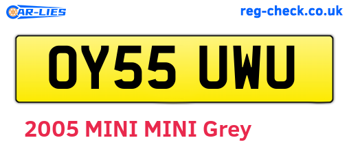 OY55UWU are the vehicle registration plates.
