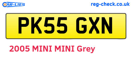 PK55GXN are the vehicle registration plates.