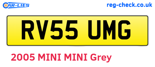 RV55UMG are the vehicle registration plates.