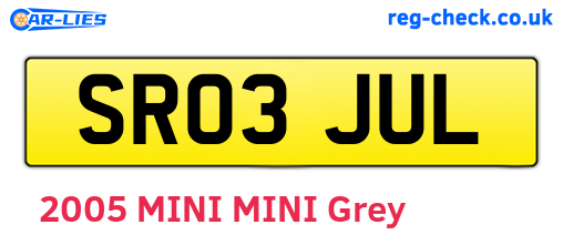 SR03JUL are the vehicle registration plates.