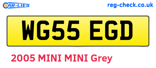 WG55EGD are the vehicle registration plates.