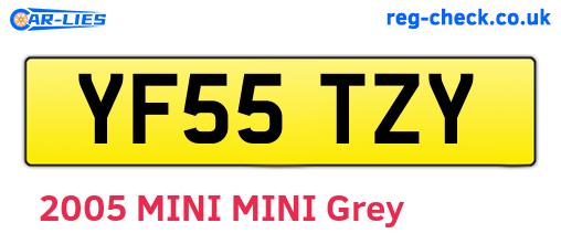 YF55TZY are the vehicle registration plates.