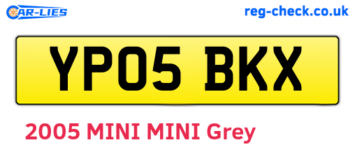 YP05BKX are the vehicle registration plates.