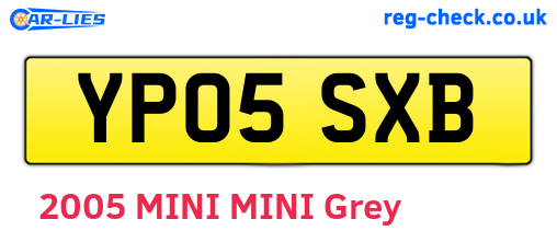 YP05SXB are the vehicle registration plates.