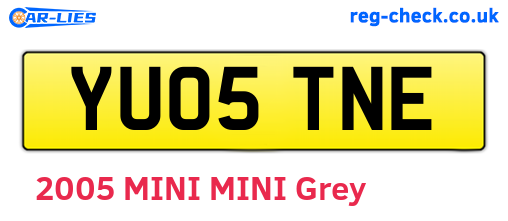 YU05TNE are the vehicle registration plates.