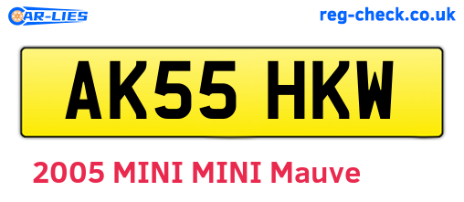AK55HKW are the vehicle registration plates.