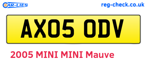 AX05ODV are the vehicle registration plates.