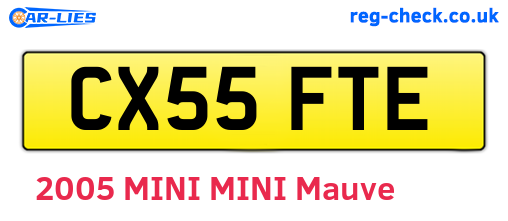 CX55FTE are the vehicle registration plates.