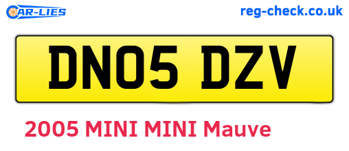 DN05DZV are the vehicle registration plates.