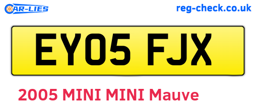 EY05FJX are the vehicle registration plates.