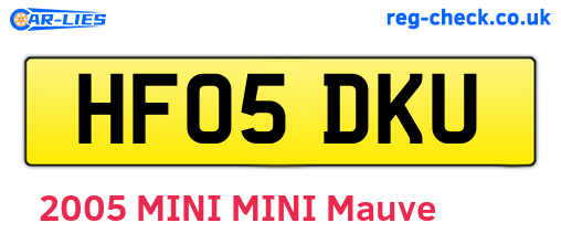 HF05DKU are the vehicle registration plates.