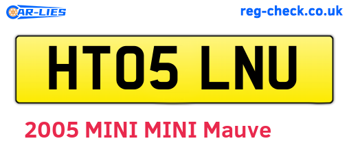 HT05LNU are the vehicle registration plates.