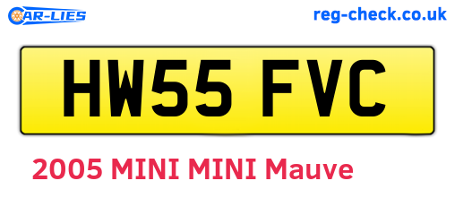 HW55FVC are the vehicle registration plates.